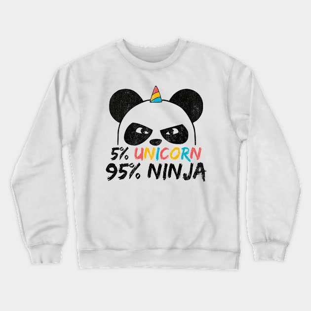 5% Unicorn 95% Ninja birthday gift Crewneck Sweatshirt by Adamita